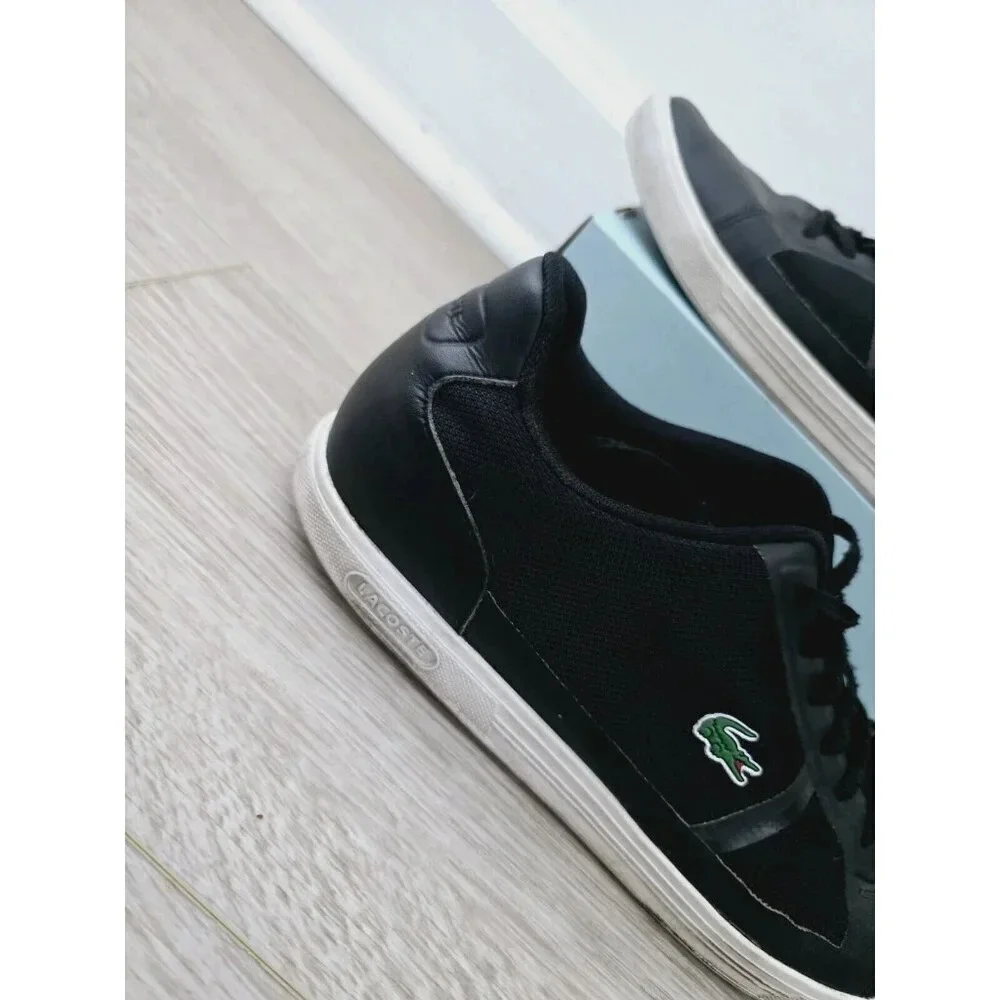 Lacoste Strideur 116 Black Low Rise Mens Lace Up Fashion Sneakers Shoes 12 - Picture 4 of 11